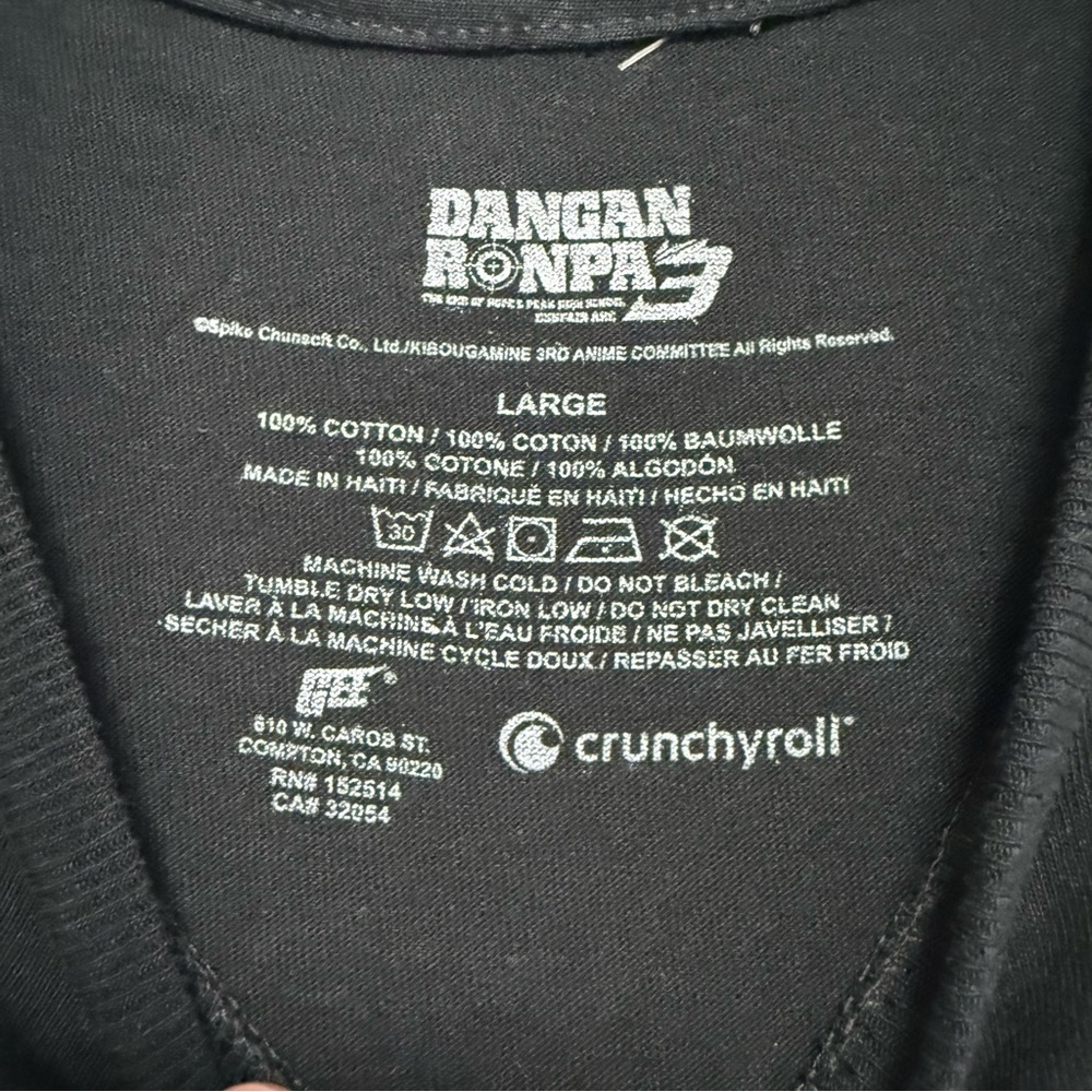 Danganronpa Black Graphic Anime T-Shirt featuring Juzo Sakakura - Picture 4 of 4